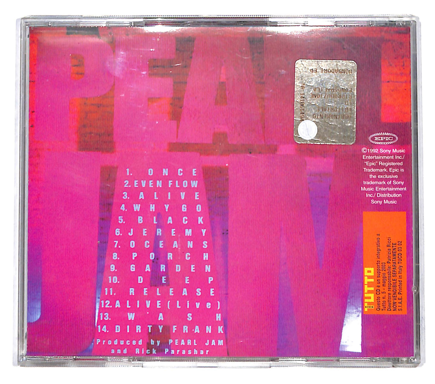 EBOND Pearl Jam - Ten EDITORIALE CD CB037150