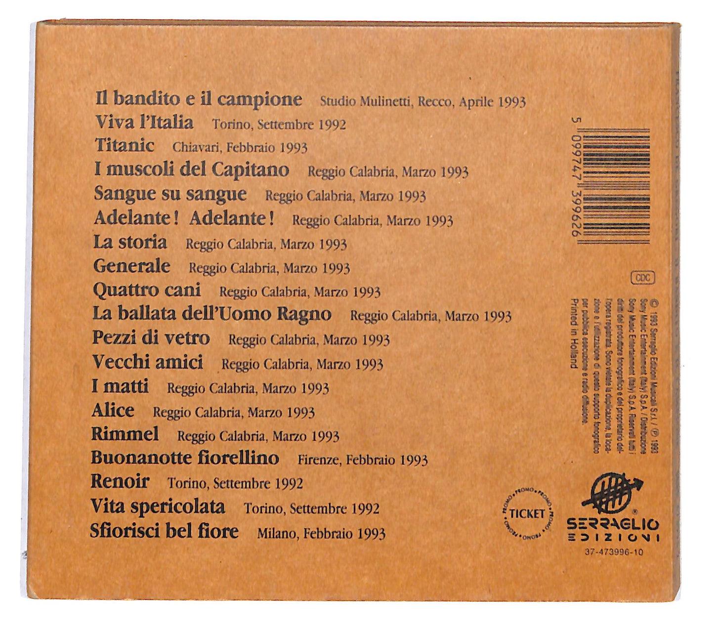 EBOND Francesco De Gregori - Il Bandito E Il Campione DIGIPACK CD CB037336