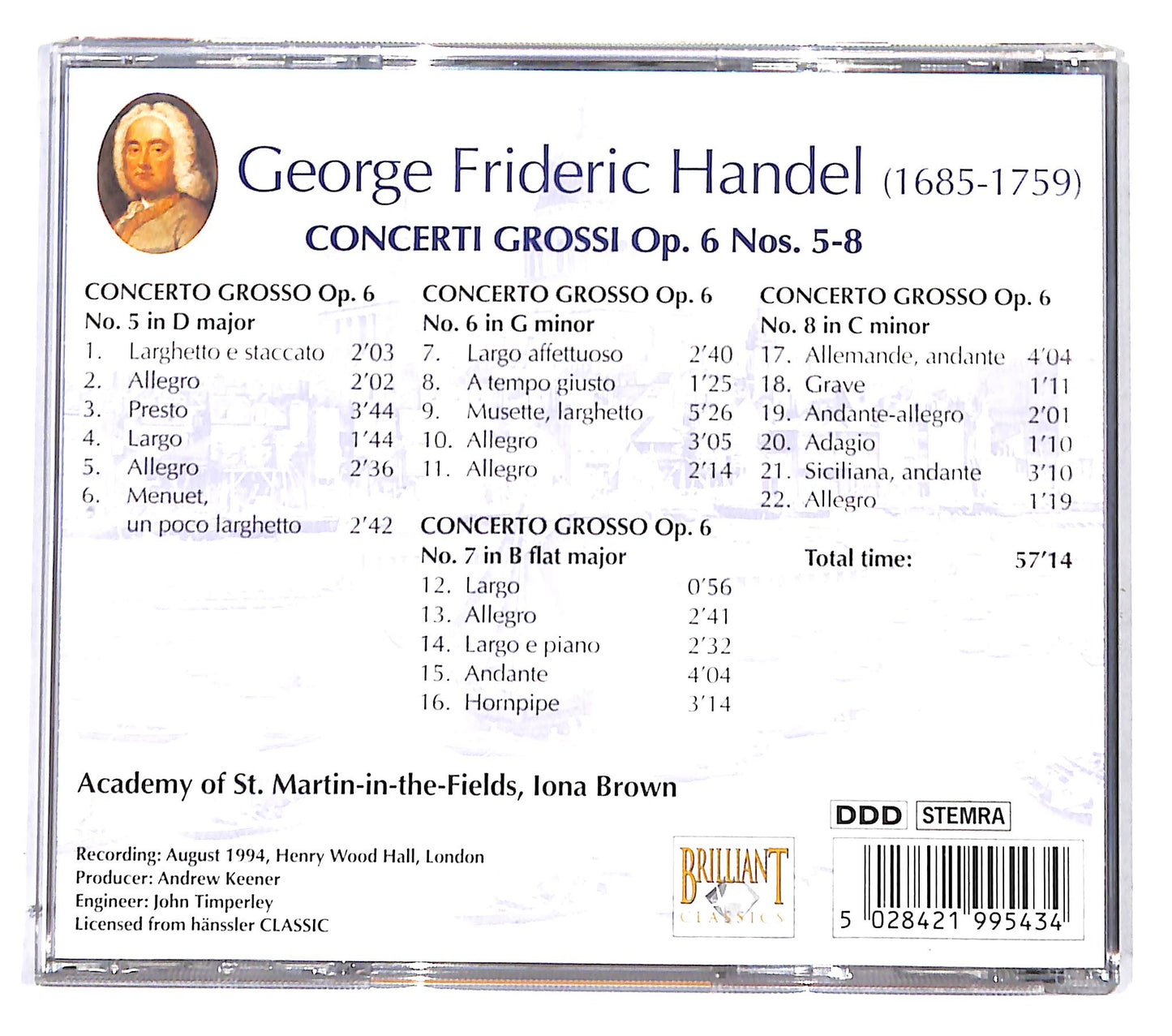 EBOND Handel - Concerti Grossi Op. 6 Nos 5-8 CD CB037344