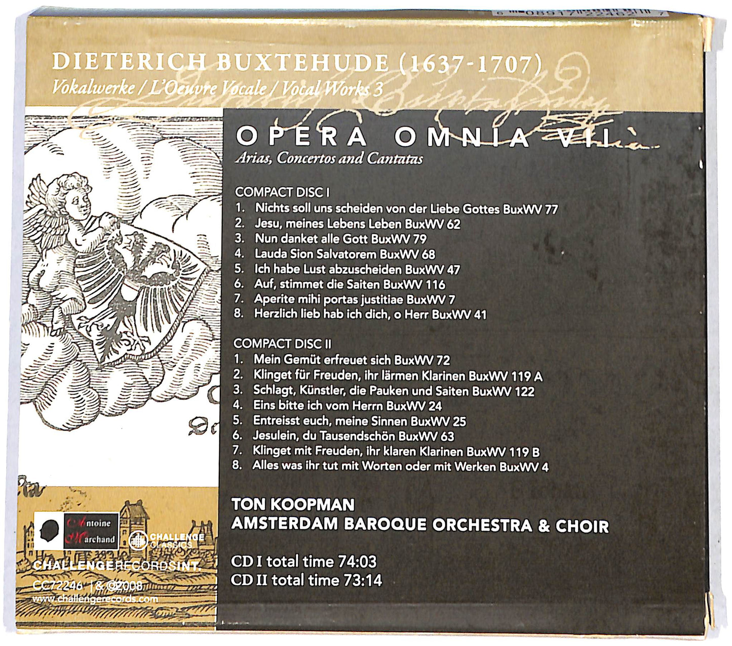 EBOND Buxtehude Ton Koopman - Opera Omnia VII, Vocal Works 3 CD CB037347