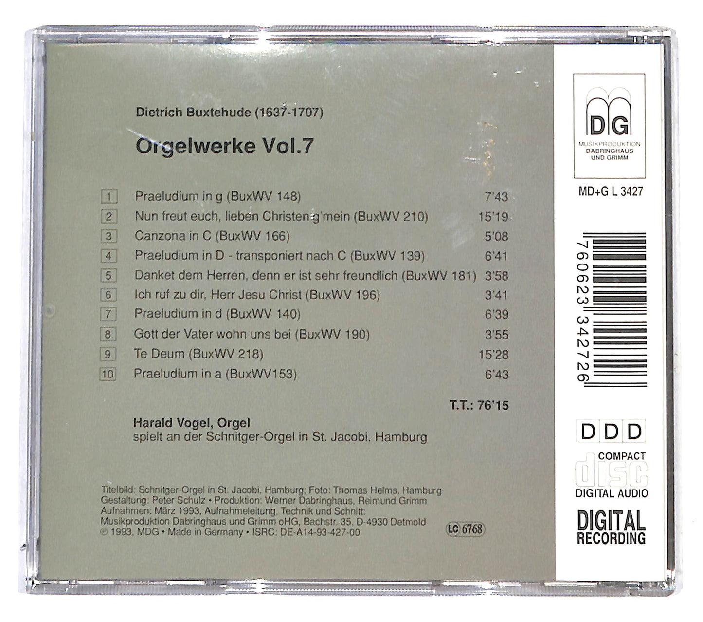 EBOND Dietrich Buxtehude - Harald Vogel - Orgelwerke Vol.7 CD CB037353