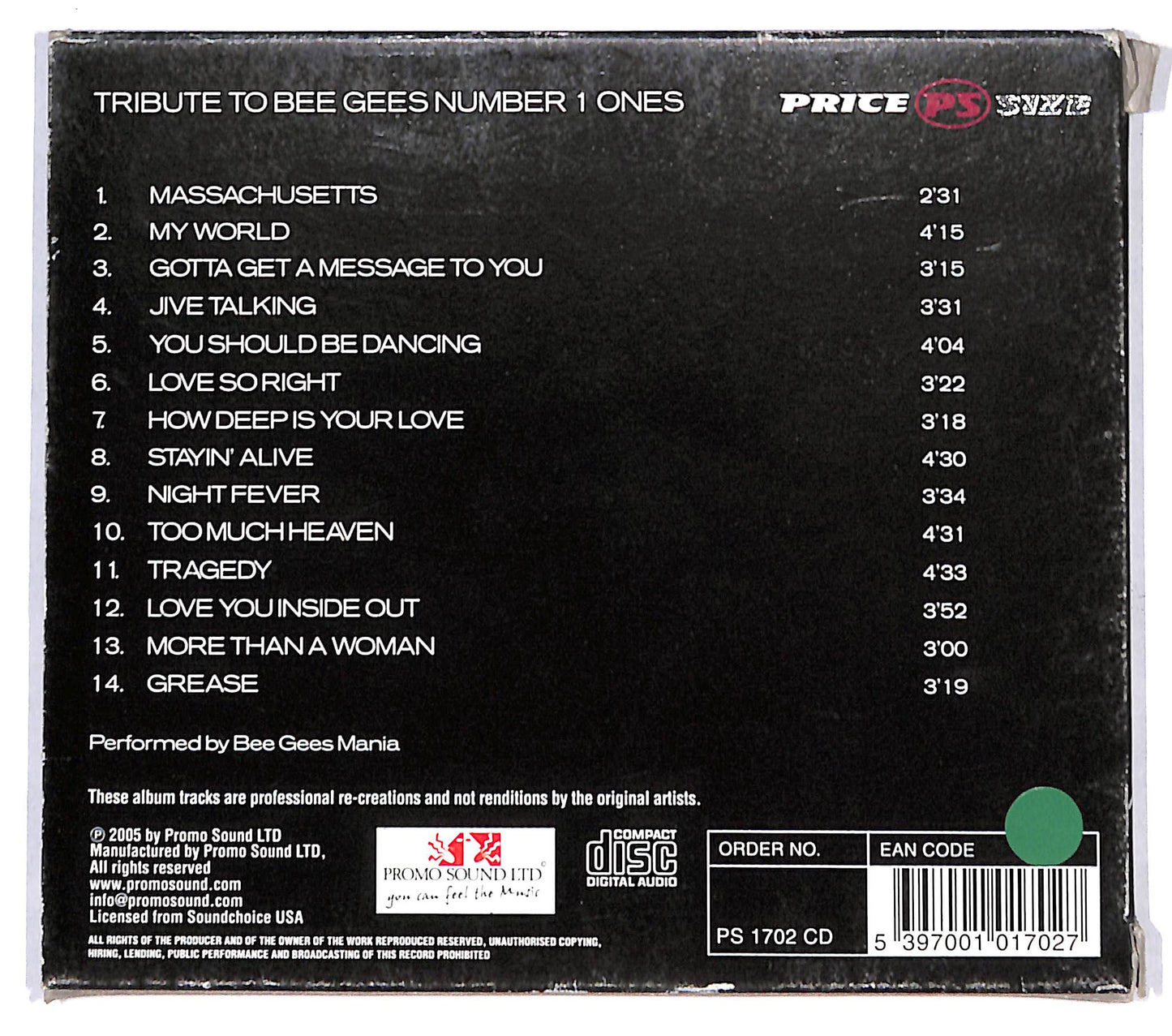 EBOND Various - Tribute to Bee Gees Number 1 Ones CD CB037537