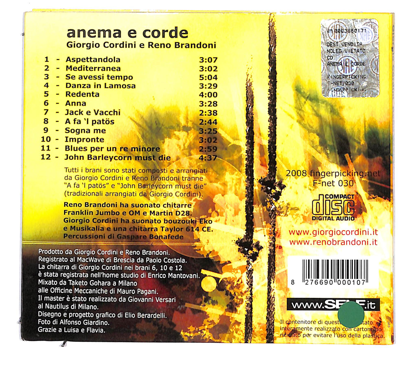 EBOND Giorgio Cordini Reno Brandoni - Anema e core DIGIPACK CD CB037548