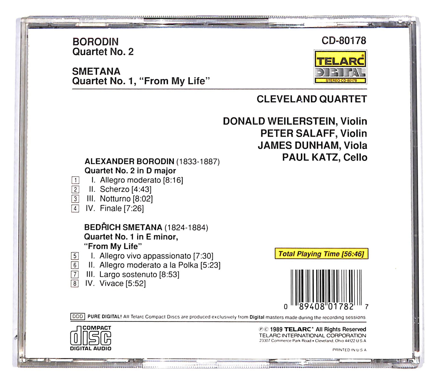 EBOND Borodin Quartet No. 2 - Smetana: Quartet No.1 From My Life CD CB037809