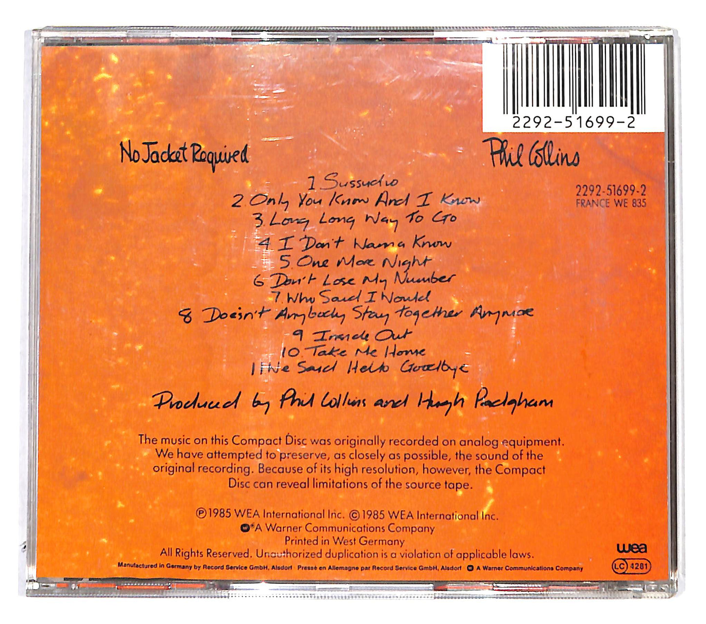 EBOND Phil Collins - No Jacket Required CD CB037855