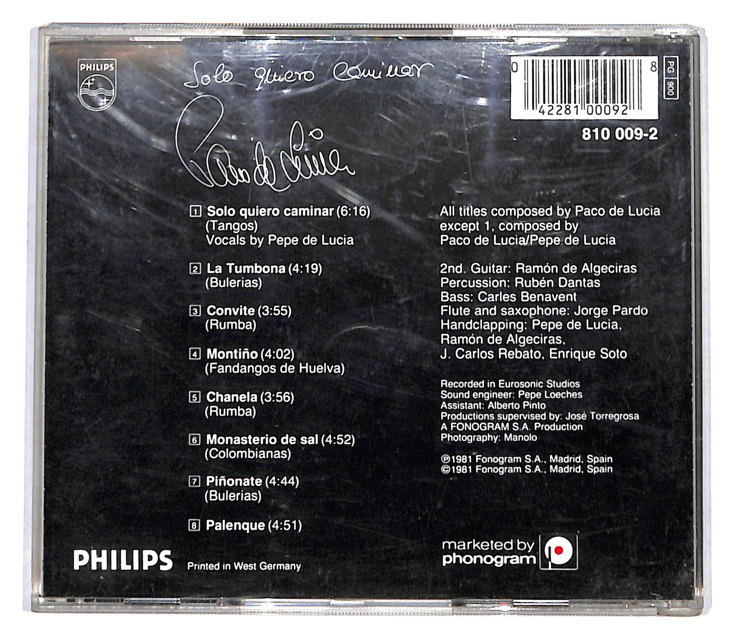 EBOND Paco De Lucia - Solo Quiero Caminar CD CB039009