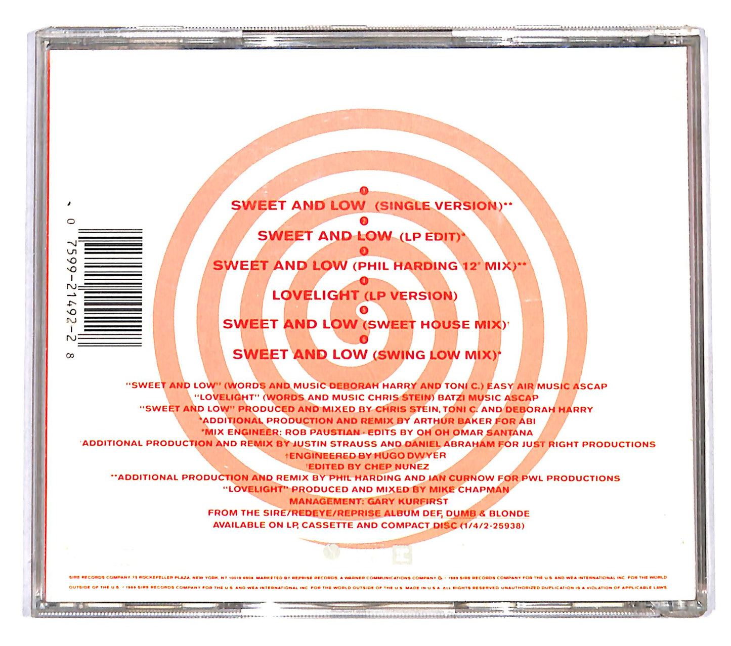 EBOND Deborah Harry - Sweet And Low CD CB039205