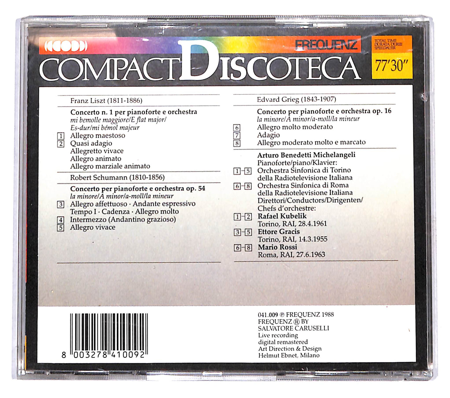 EBOND Greg - Liszt - Schumann - Arturo Benedetti Michelangeli CD CB039253