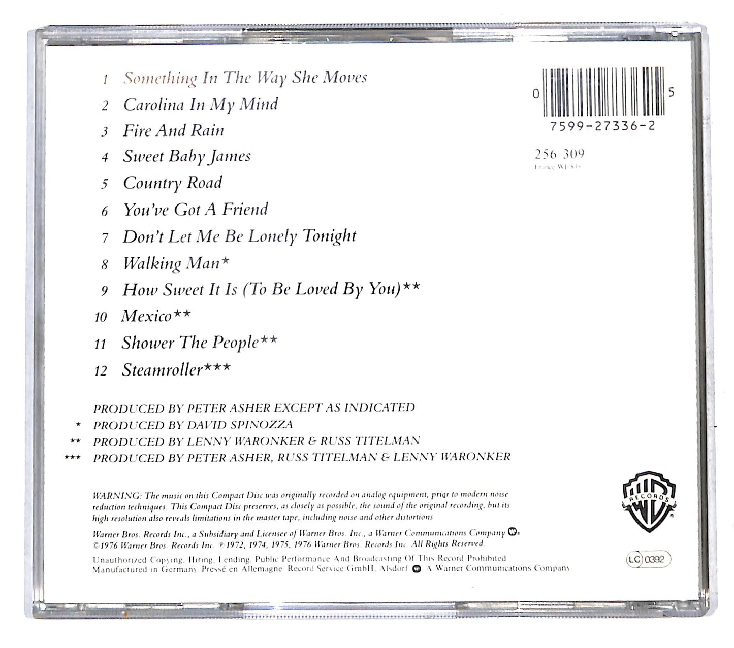 EBOND James Taylor - Greatest Hits CD CB040342