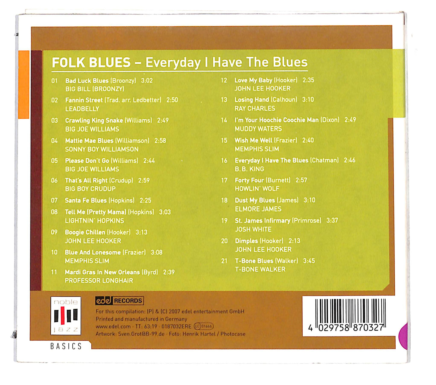 EBOND Various - Folk Blues - Everyday I Have The Blues CD CB040732