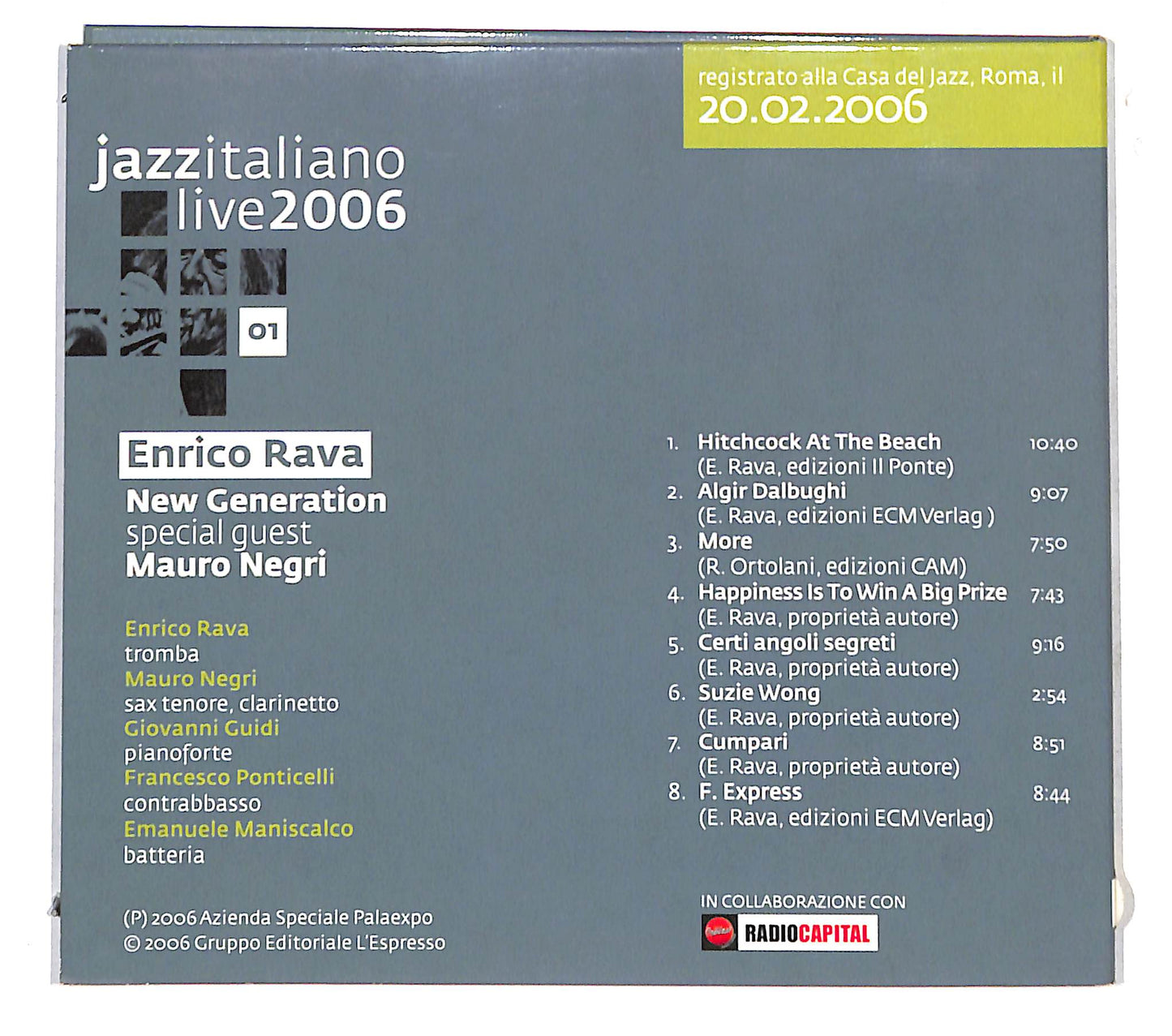 EBOND Enrico Rava - Jazzitaliano Live 2006 CD CB040757