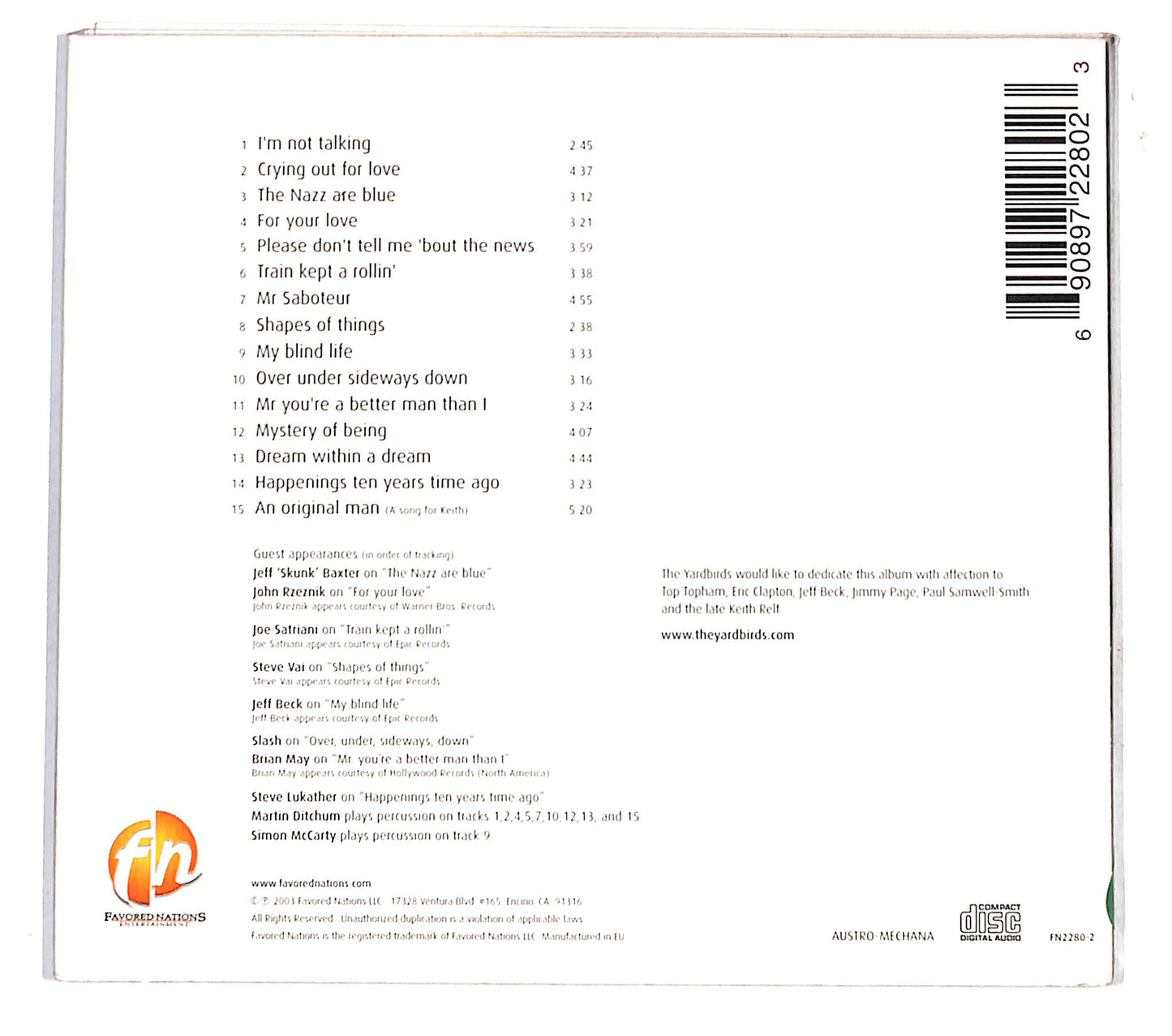 EBOND Yardbirds - Birdland CD CB040762