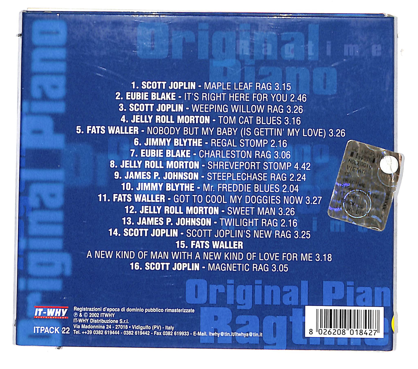 EBOND Various - Original Piano Ragtime CD CB040764