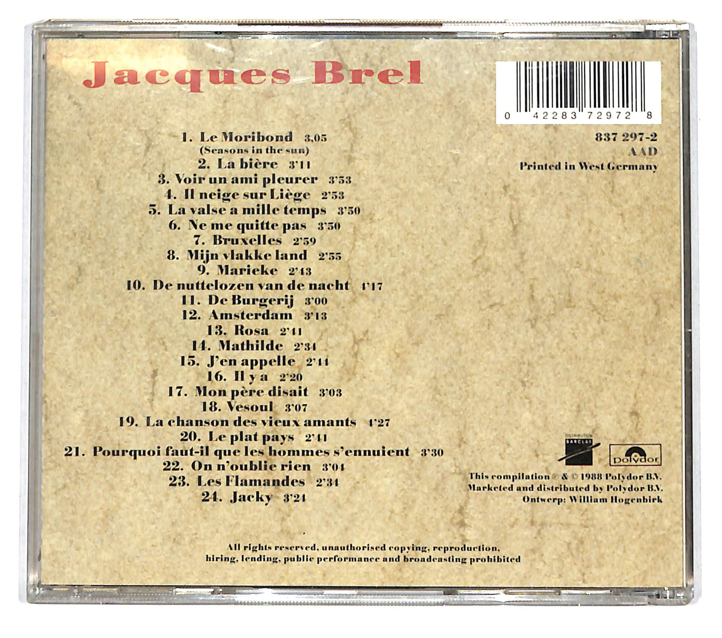 EBOND Jacques Brel - De 24 Grootste Successen CD CB040912