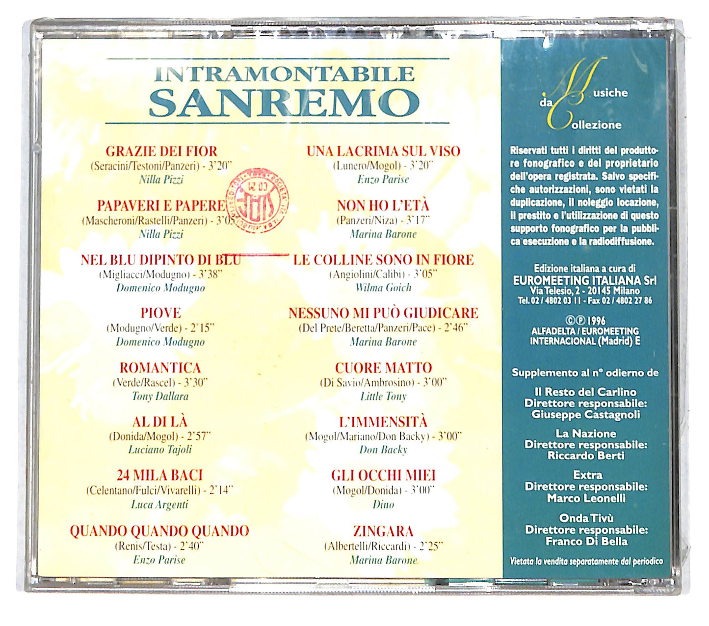 EBOND Various - Intramontabile Sanremo EDITORIALE CD CB040914