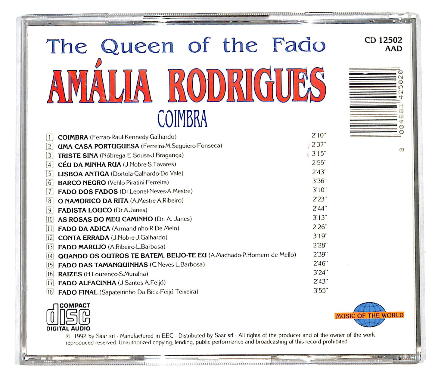 EBOND Amalia Rodrigues - The Queen Of The Fado - Coimbra CD CB040922