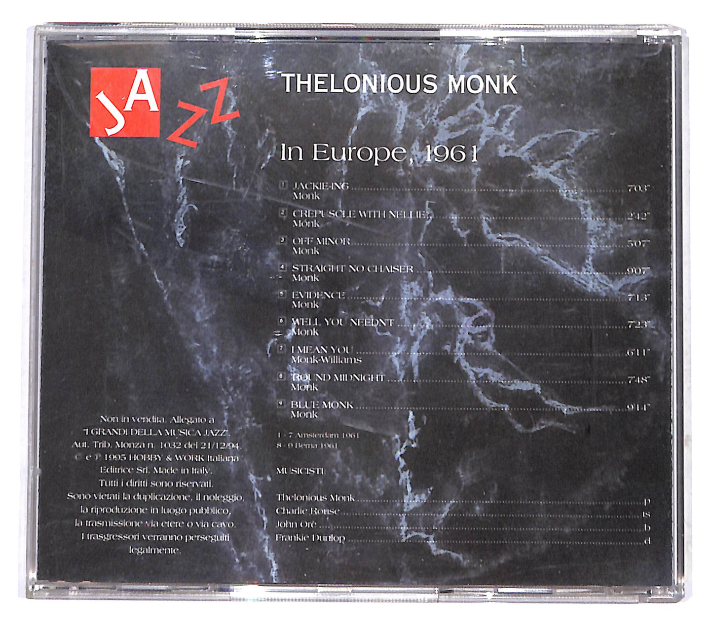 EBOND Thelonious Monk - In Europe, 1961 CD CB041107