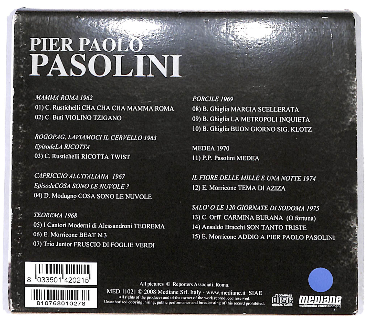 EBOND Various - Pier Paolo Pasolini CD CB041142