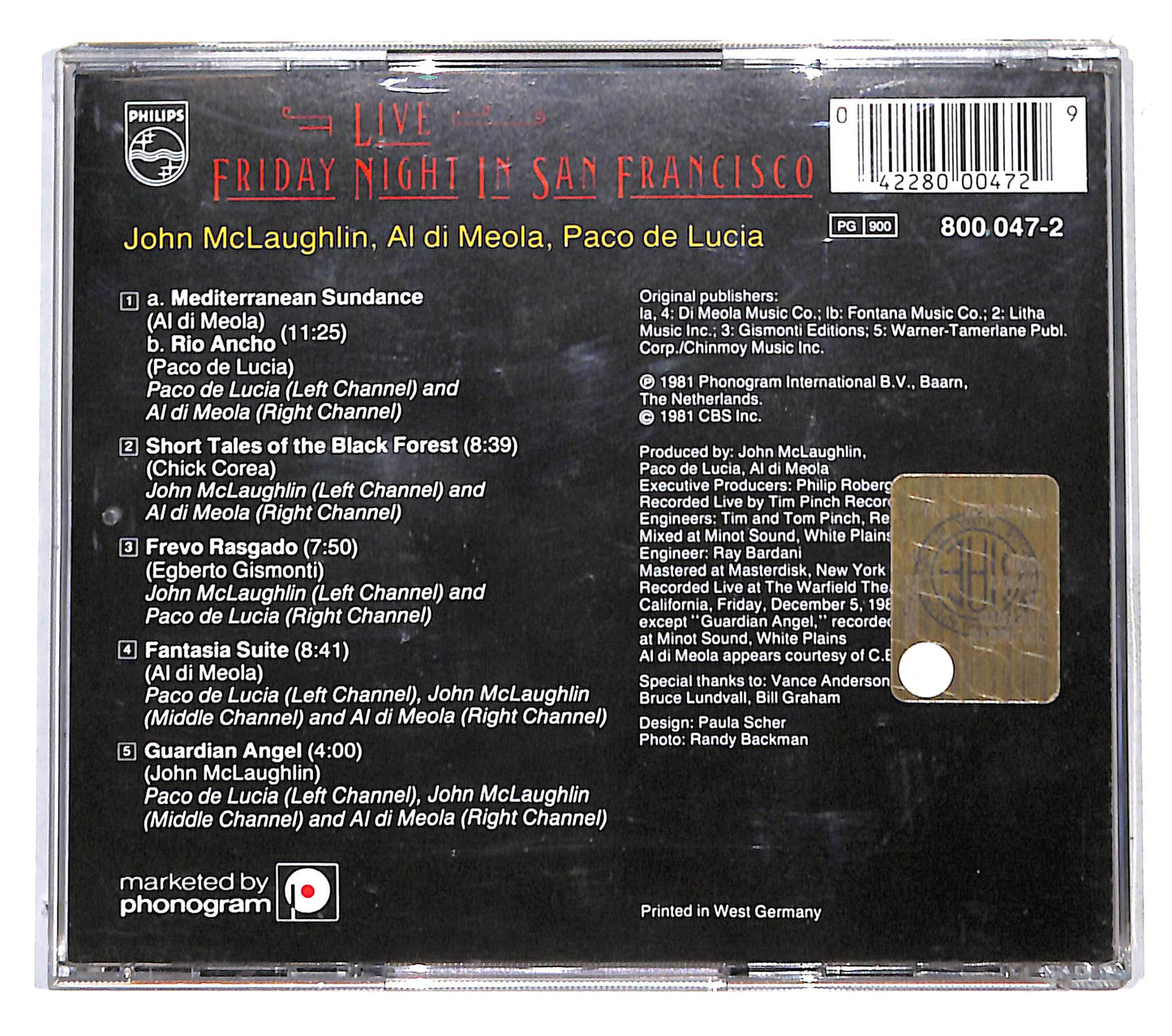 EBOND Various - Friday Night In San Francisco CD CB041306