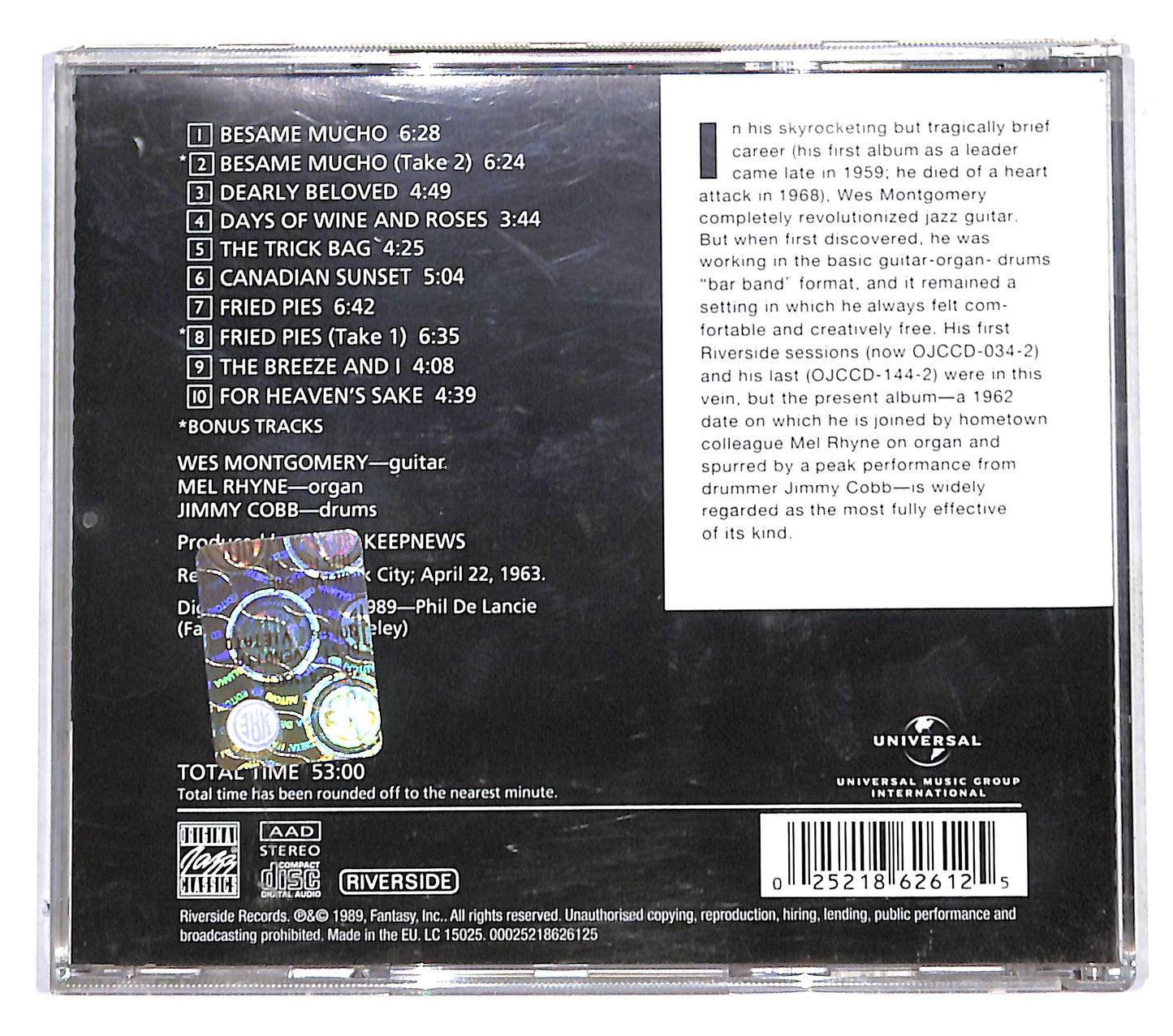 EBOND Wes Montgomery - Boss Guitar CD CB041308