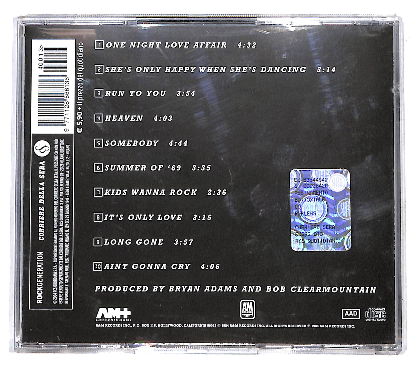 EBOND Bryan Adams - Reckless CD CB041319