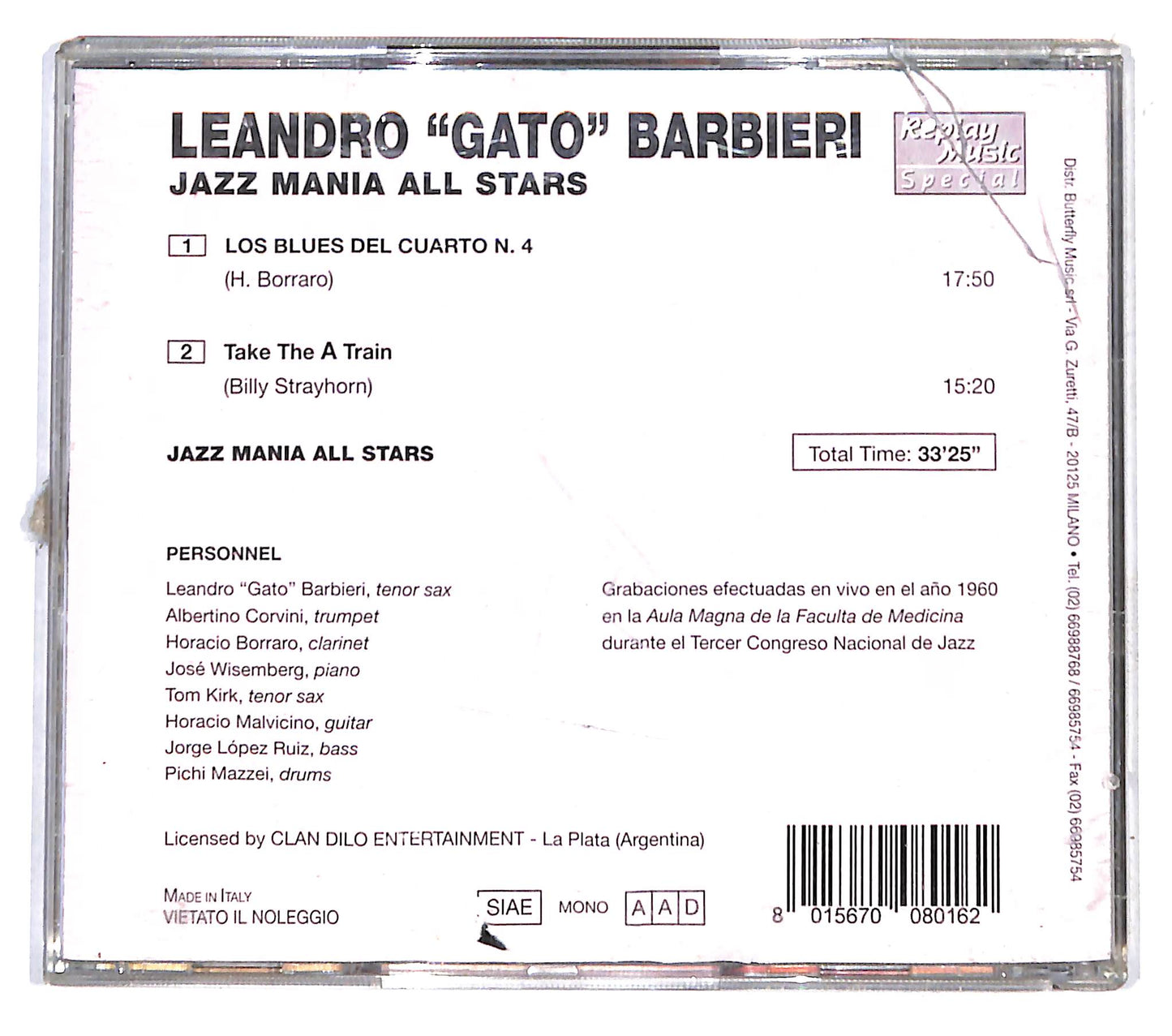 EBOND Leandro 'Gato' Barbieri - Jazz Mania All Stars CD CB041345