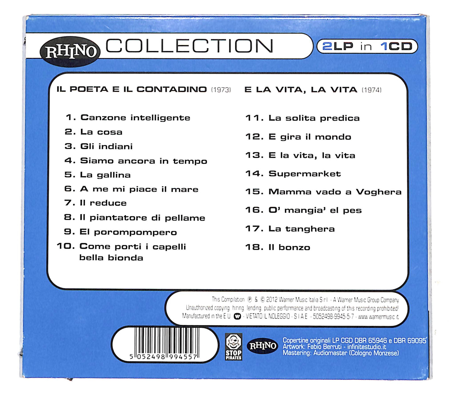 EBOND Cochi e Renato - Il Poeta E Il Contadino - E La Vita La Vita CD CB041926