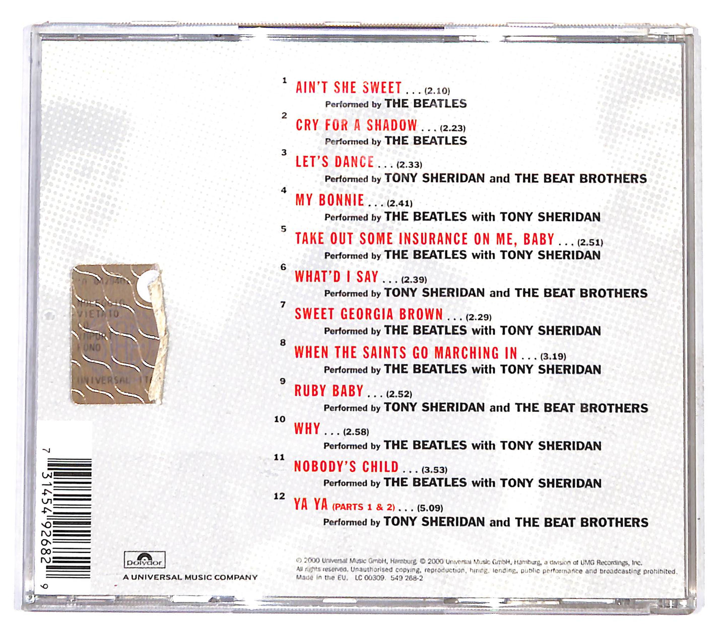 EBOND The Beatles Featuring Tony Sheridan - In The Beginning CD CB042260