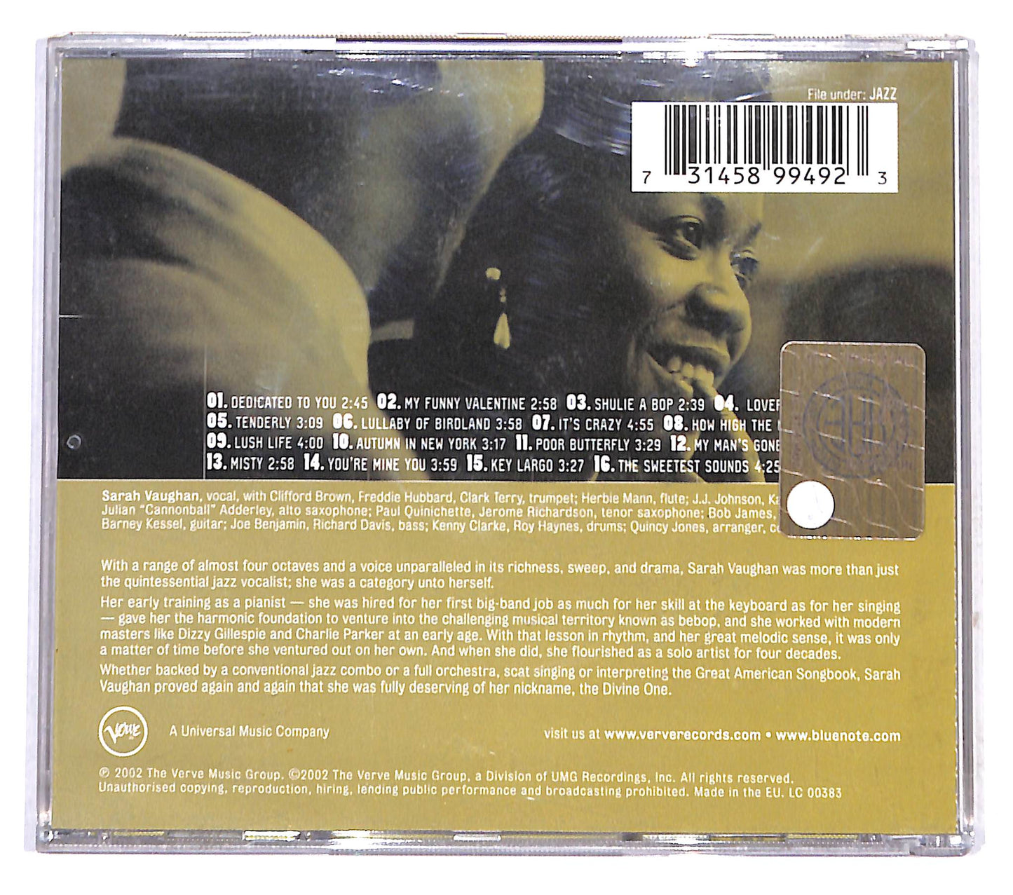 EBOND Sarah Vaughan - The Definitive Sarah Vaughan CD CB044605