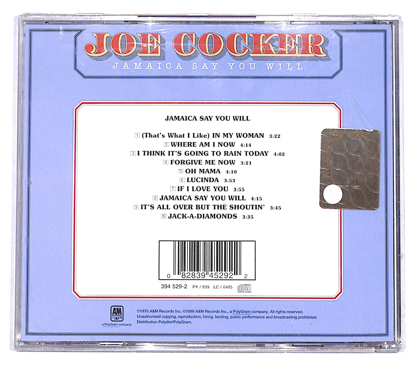 EBOND Joe Cocker - Jamaica Say You Will CD CB044613