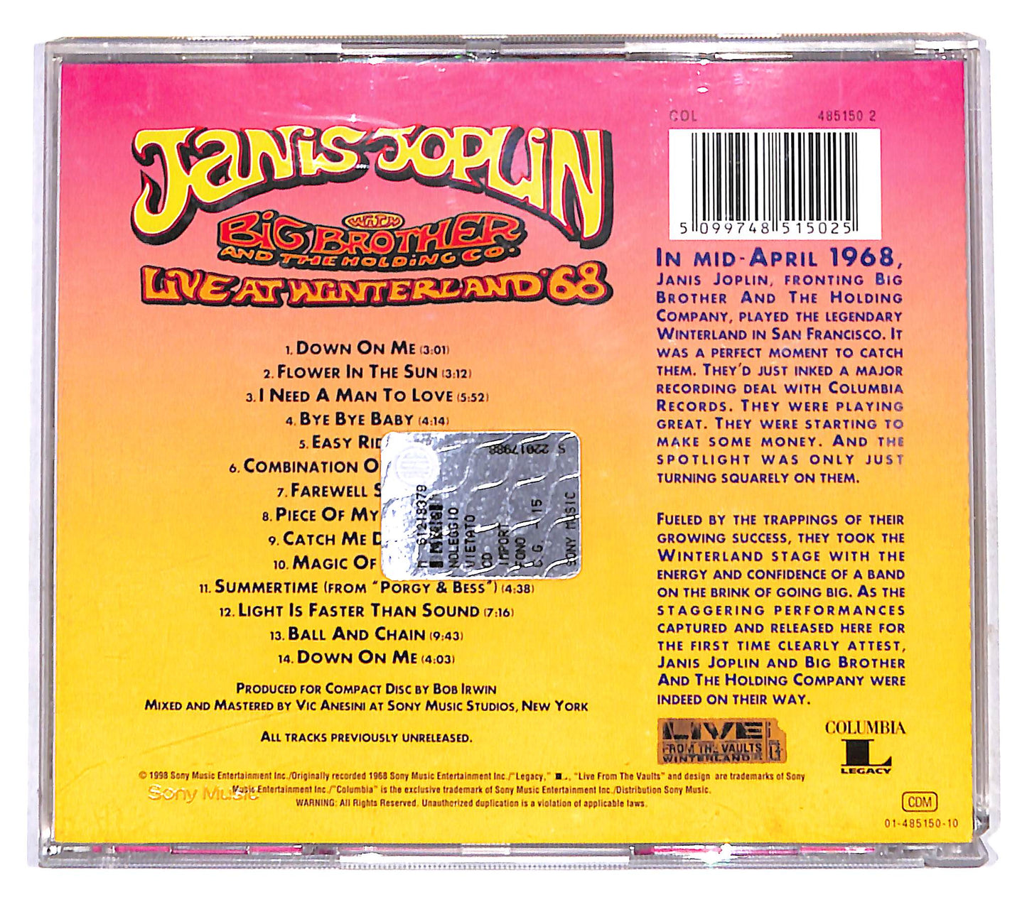 EBOND Janis Joplin With Big Brothery - Live At Winterland '68 CD CB044646