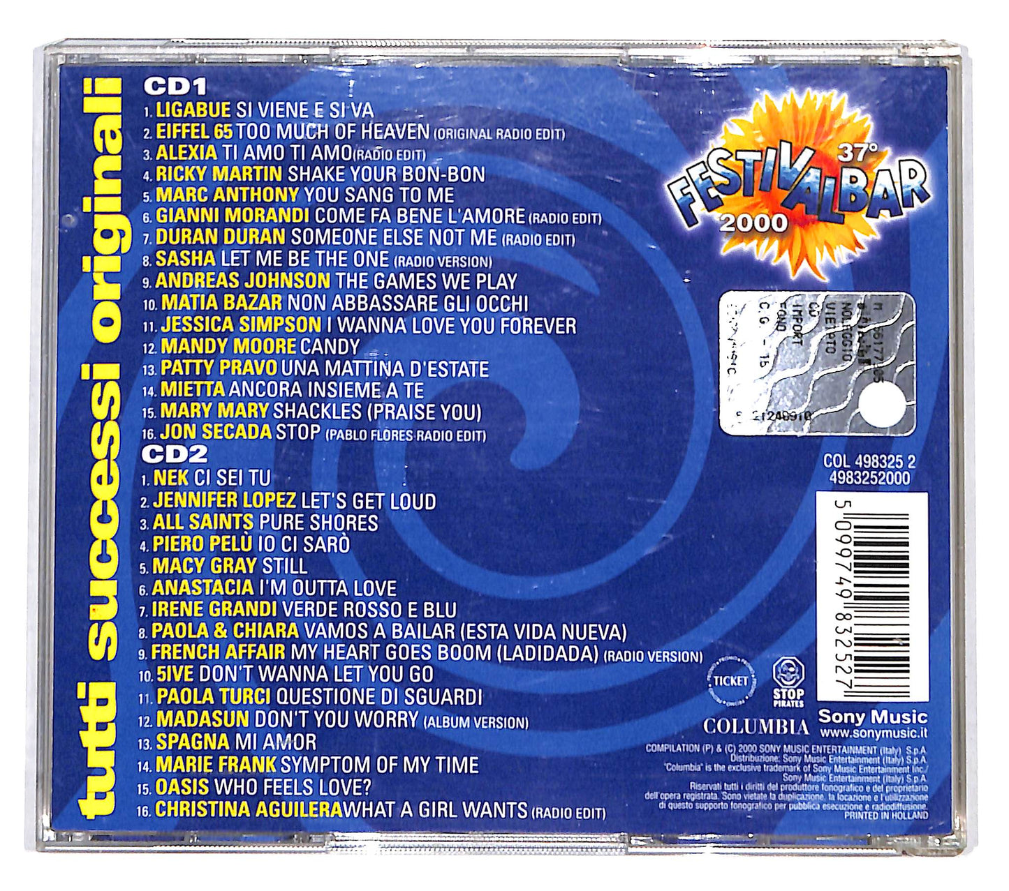 EBOND Various - Festivalbar 2000 - Compilation Blu CD CB045726