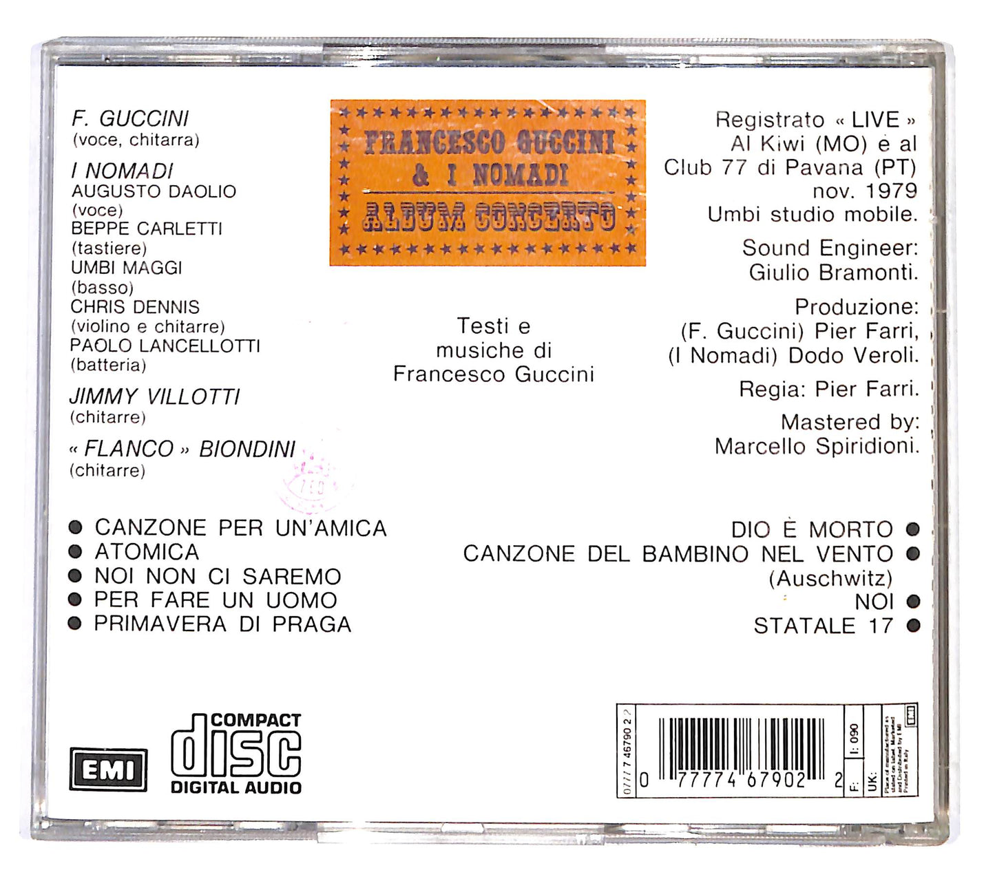 EBOND Francesco Guccini & I Nomadi - Album Concerto CD CB045755