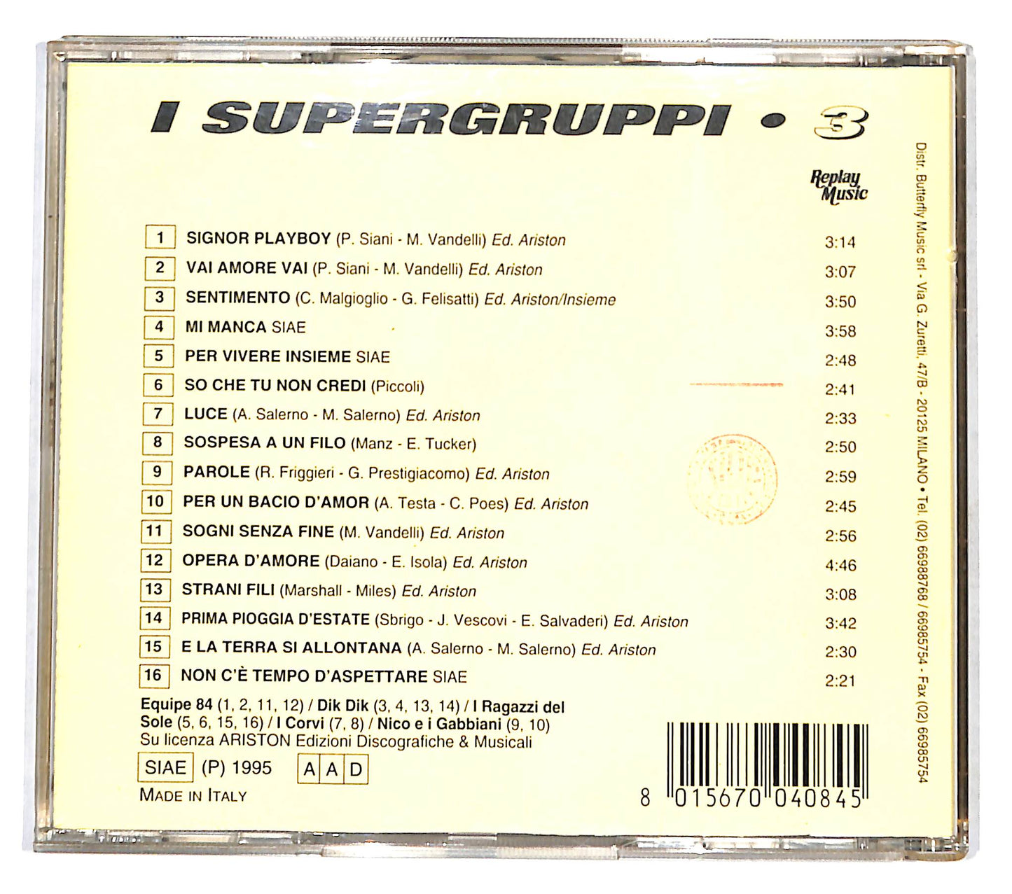 EBOND Various - Supergruppi 3 - Dik Dik CD CB046618