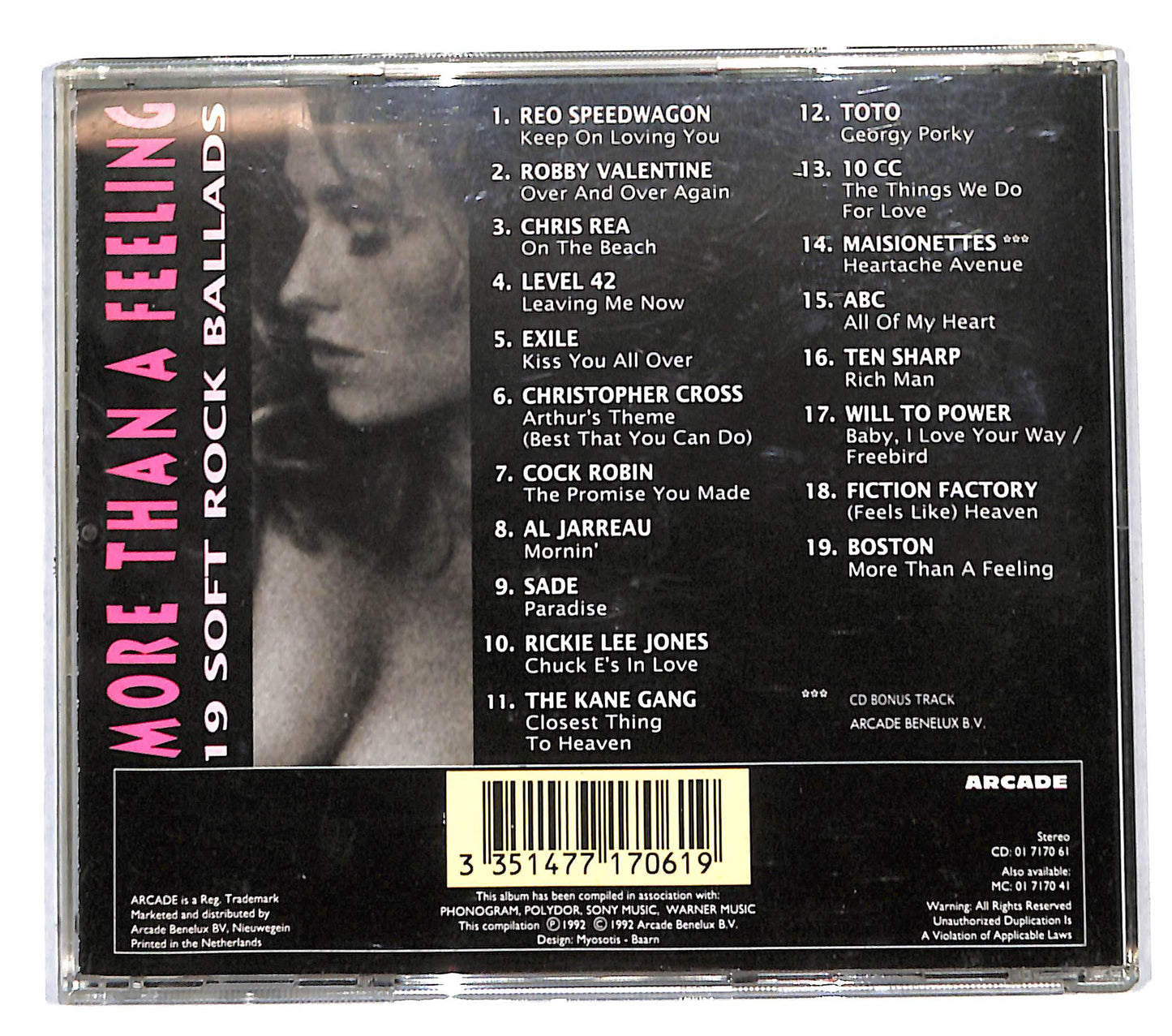 EBOND Various - More Than A Feeling: 19 Soft Rock Ballads CD CB047216