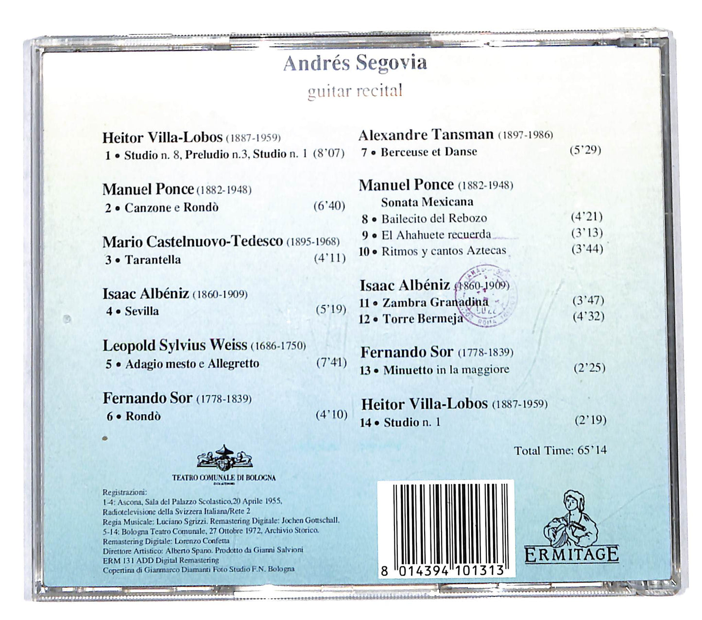 EBOND Andres Segovia - Guitar Recital CD CB047224