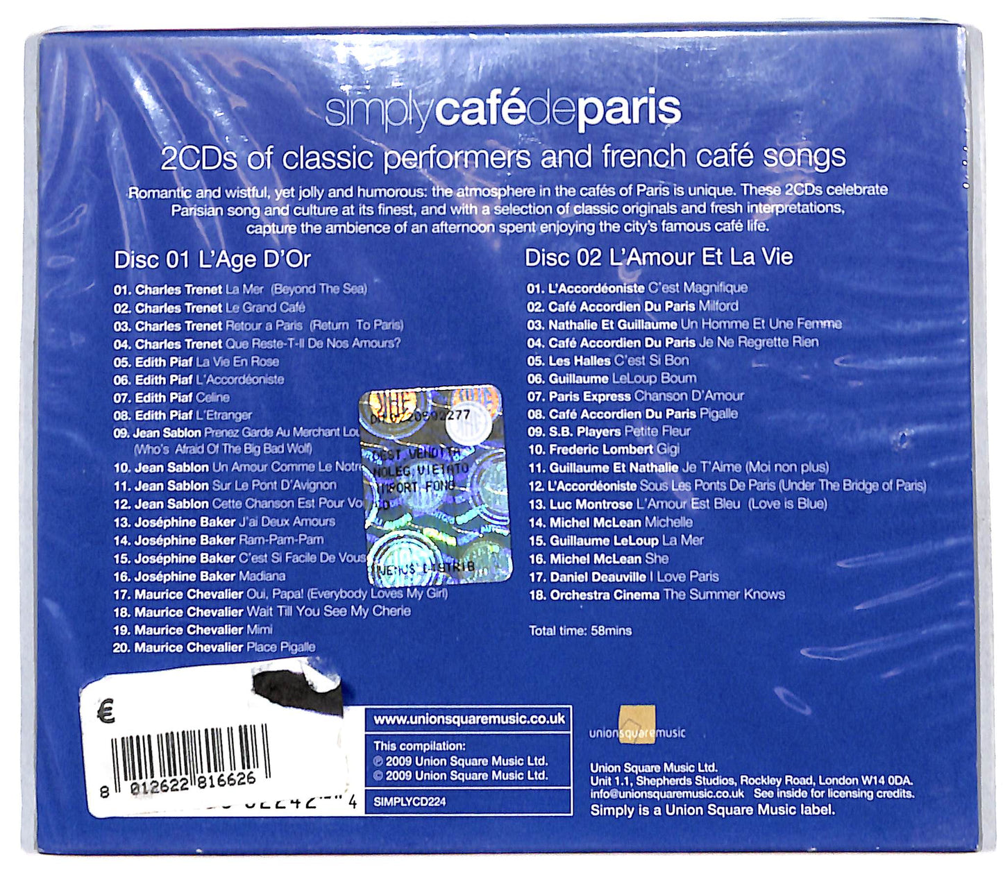EBOND Various - Simply Cafe De Paris CD CB047262