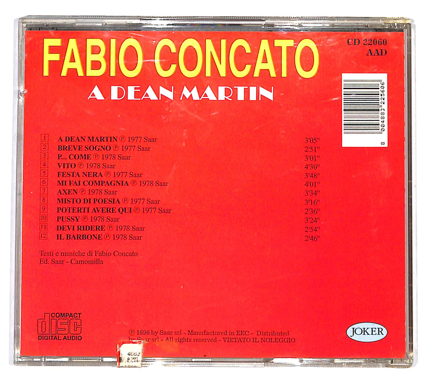 EBOND Fabio Concato- A Dean Martin CD CB047704