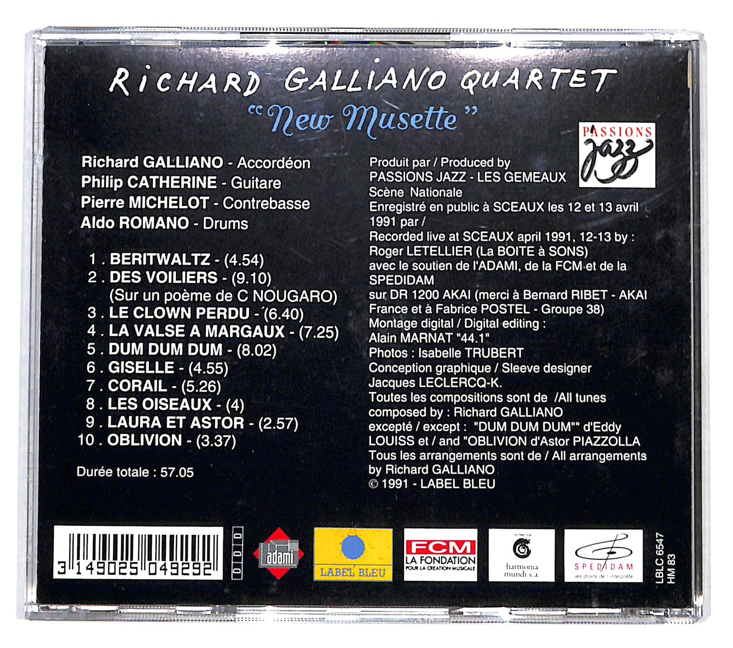 EBOND Richard Galliano Quartet - 'New Musette' CD CB047763