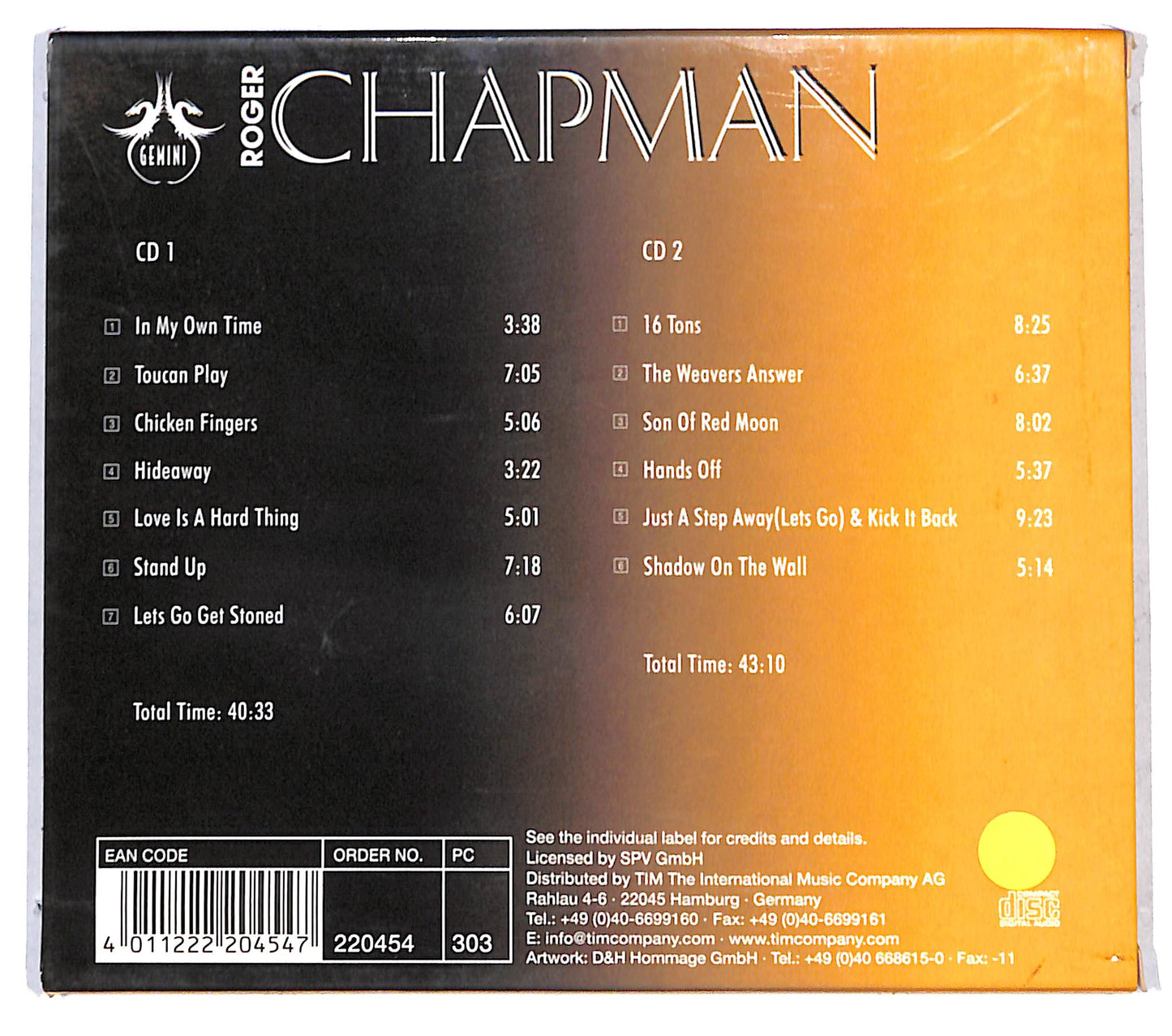 EBOND Roger Chapman - In My Own Time CD CB047953
