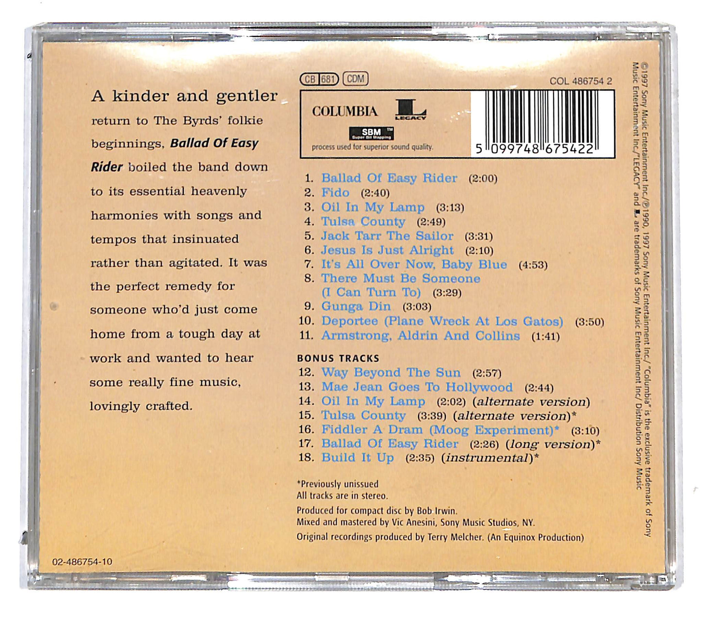 EBOND The Byrds - Ballad Of Easy Rider CD CB051652