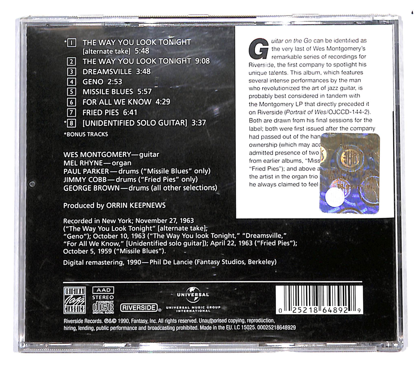 EBOND Wes Montgomery Trio - Guitar On The Go CD CB053316