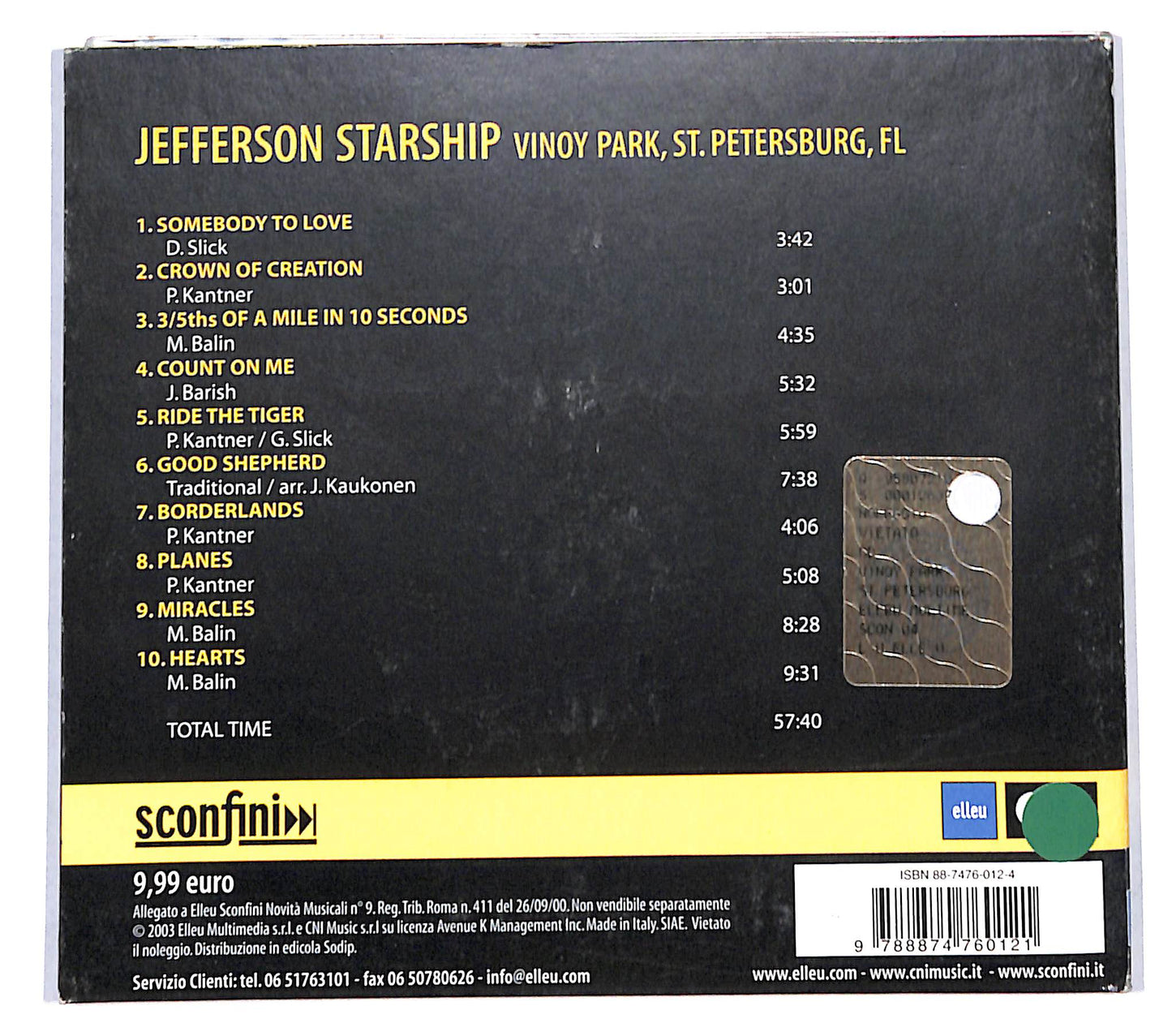 EBOND Jefferson Starship - Vinoy Park DIGIPACK CD CB053656