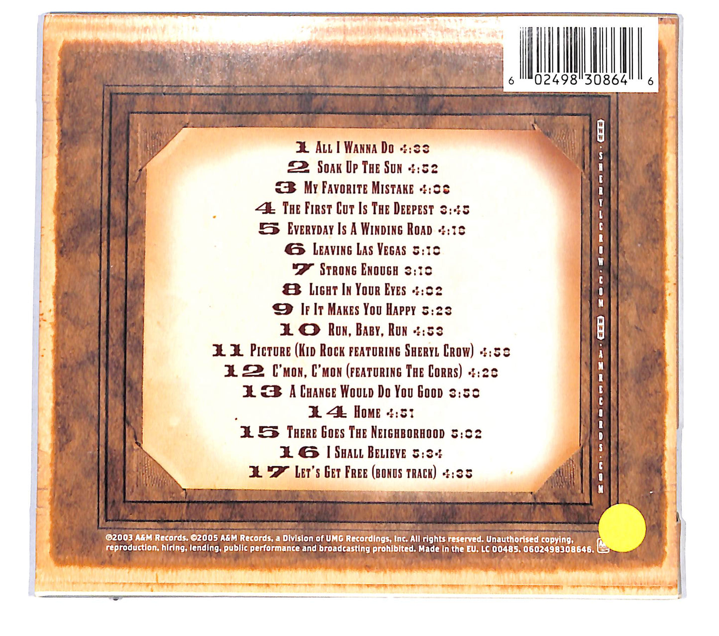 EBOND Sheryl Crow - The Very Best Of Sheryl Crow CD CB054007