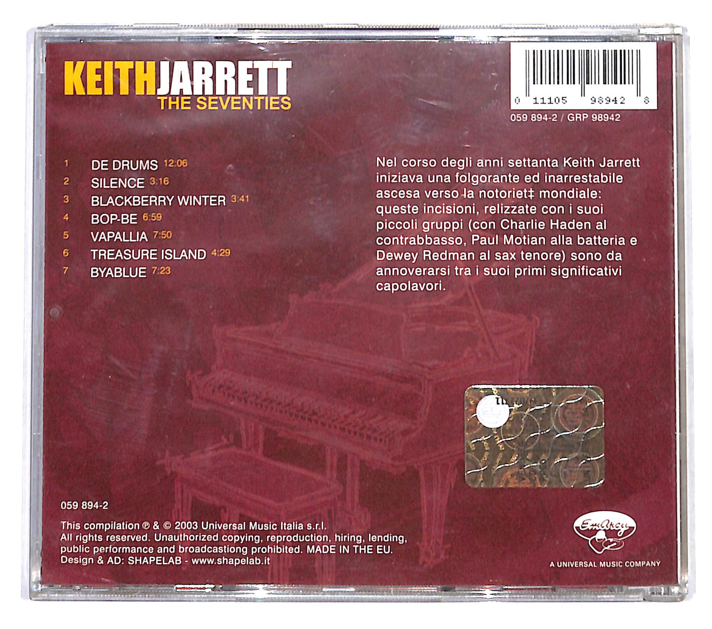 EBOND Keith Jarrett - The Seventies CD CB054014