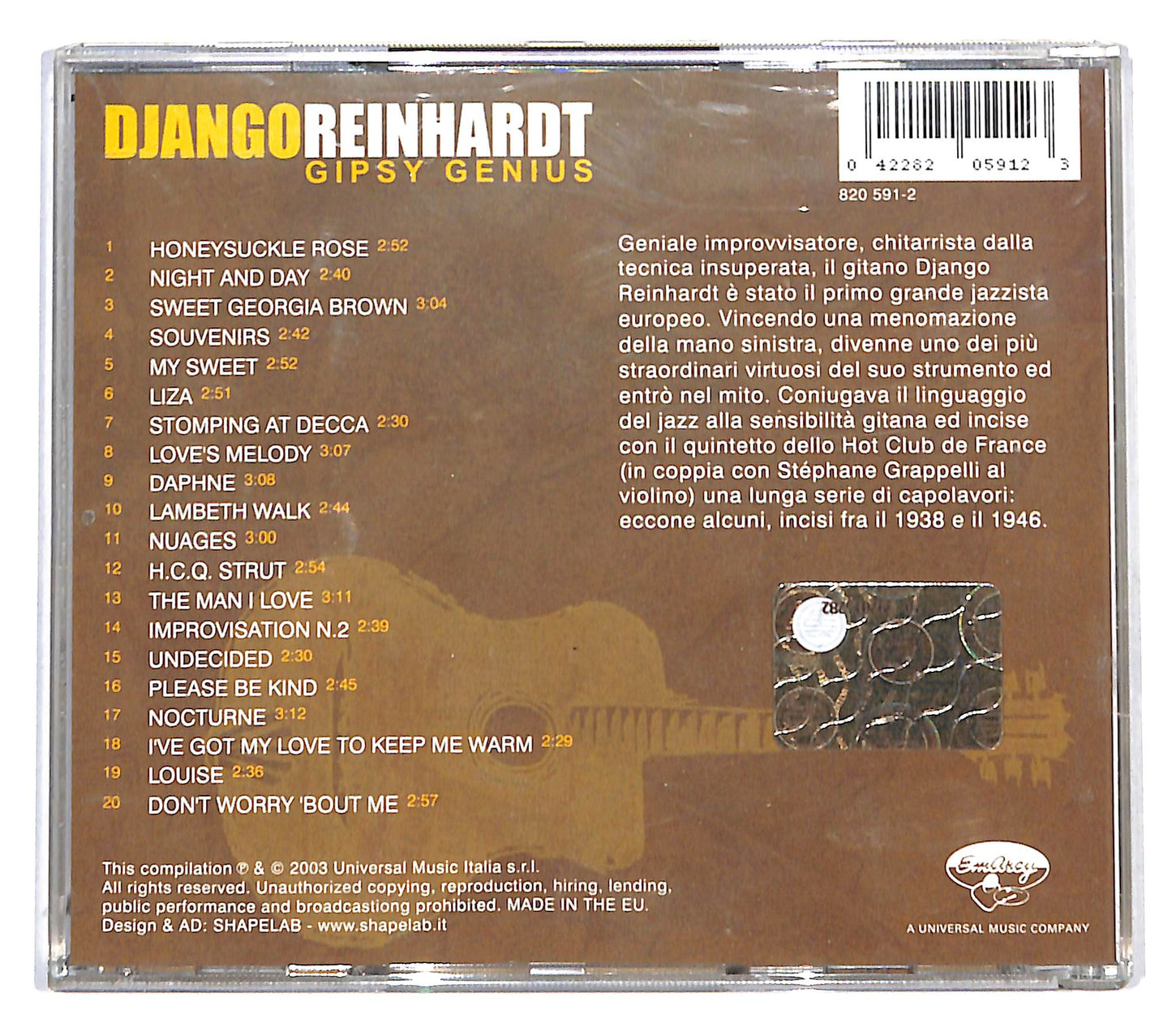 EBOND Django Reinhardt - Gipsy Genius CD CB054035