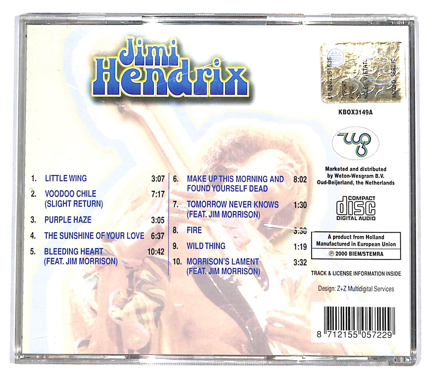 EBOND Jimi Hendrix - Jimi Hendrix CD CB054050