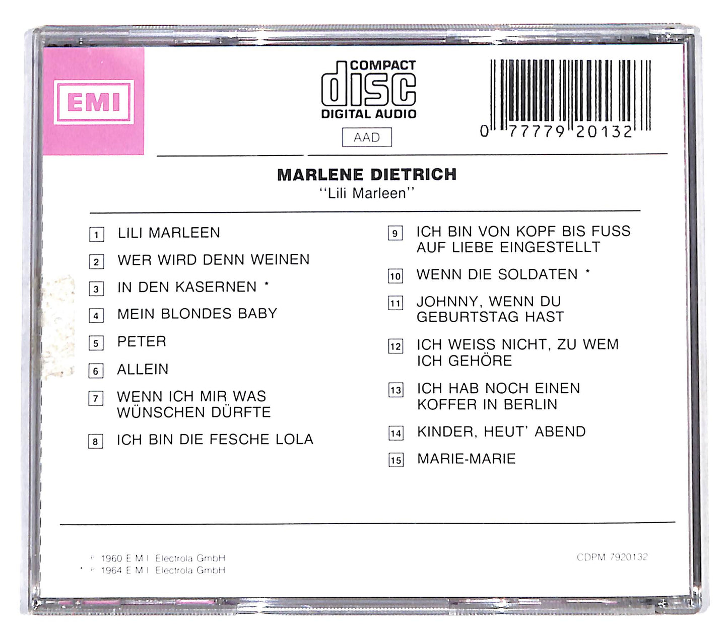 EBOND Marlene Dietrich - Lili Marleen CD CB054054