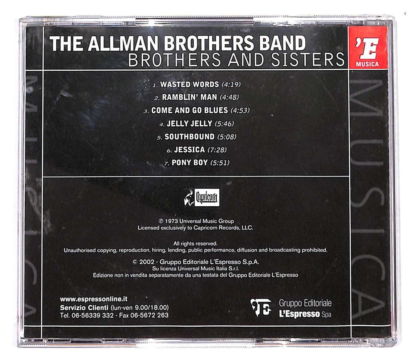 EBOND The Allman Brothers Band - Brothers And Sisters EDITORIALE CD CB054626
