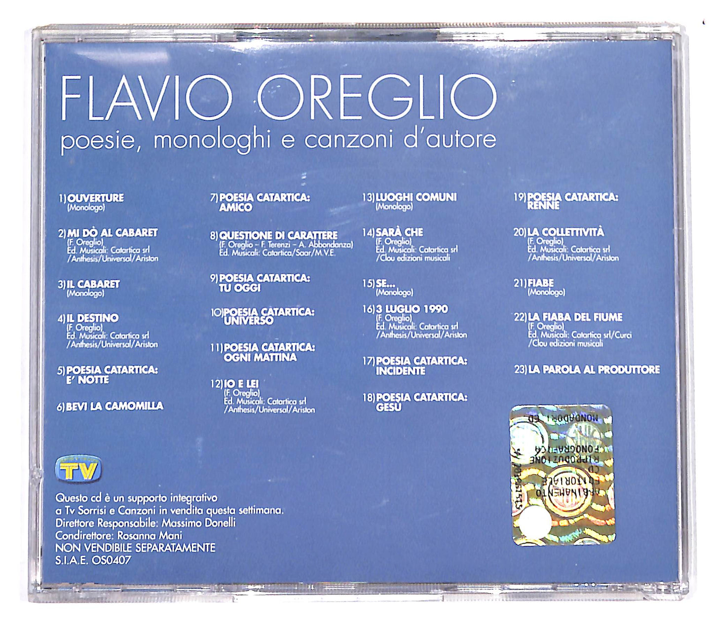 EBOND Flavio Oreglio - Poesie Monologhi E Canzoni D'Autore CD CB054645